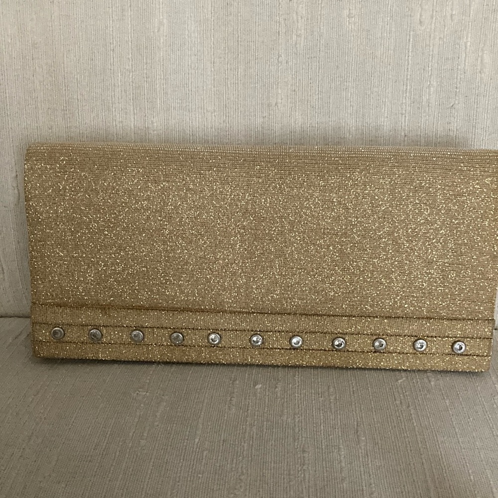 VINTAGE Gold Clutch with Stud Accents